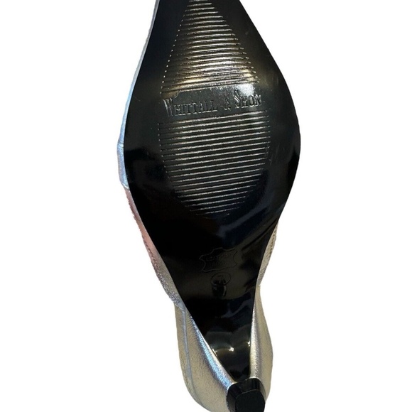 Whittall & Shon Embellished Pointed Toe Slip On Heels Silver Size 7 NWT - Picture 8 of 12